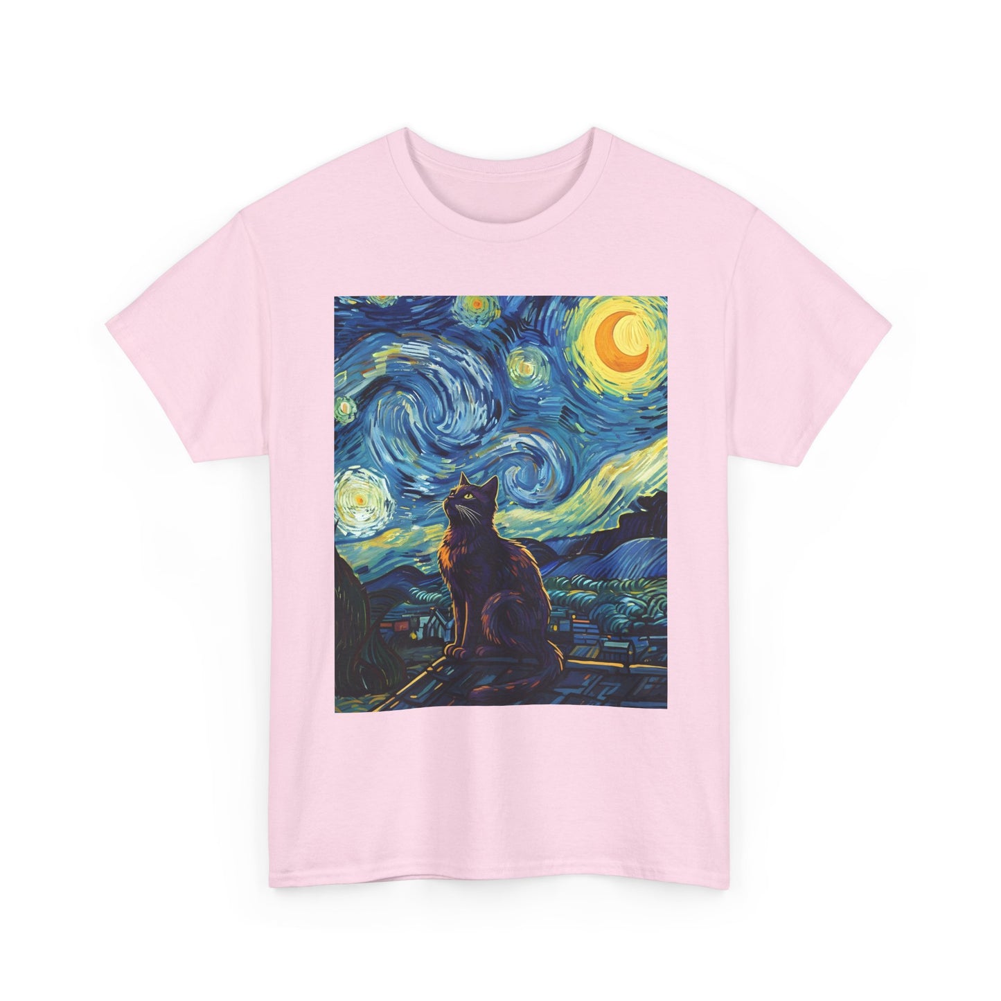 Starry Night Cat , Art , Gift For Cat Lovers, , Unique , Cozy , Perfect For All Occasions Graphic Tee | Trendy Streetwear T-Shirt | Unise...