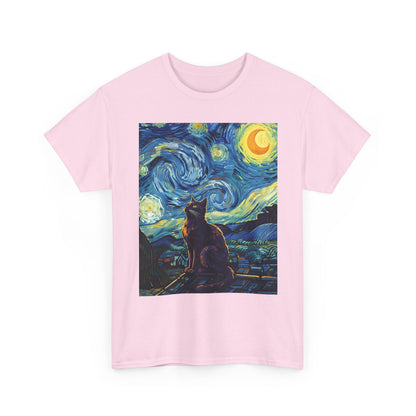 Starry Night Cat , Art , Gift For Cat Lovers, , Unique , Cozy , Perfect For All Occasions Graphic Tee | Trendy Streetwear T-Shirt | Unise...