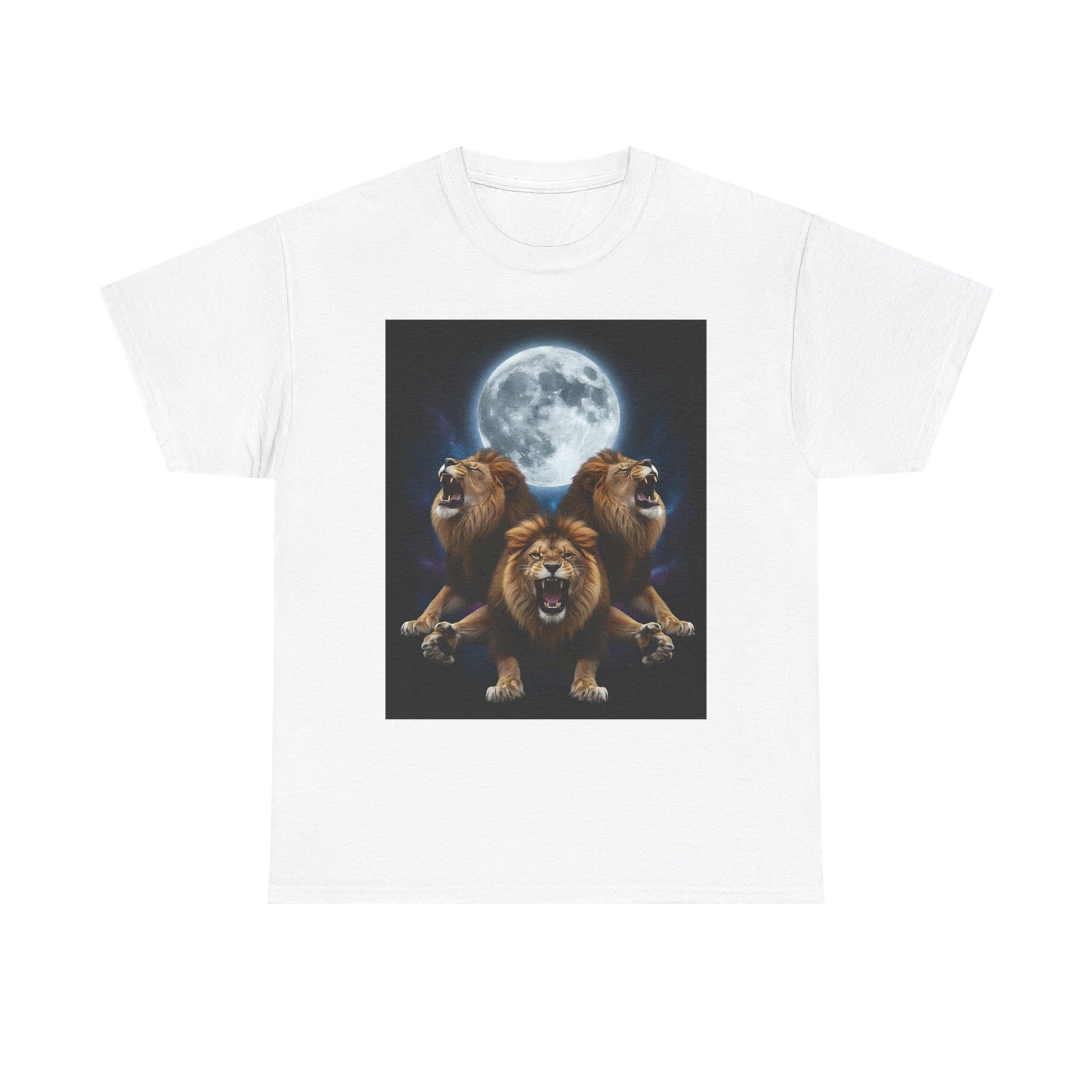 Moonlit Lion Trio , Graphic , Animal Lover Gift, Casual Wear, Birthday Present, Unique Graphic Tee | Trendy Streetwear T-Shirt | Unisex C...