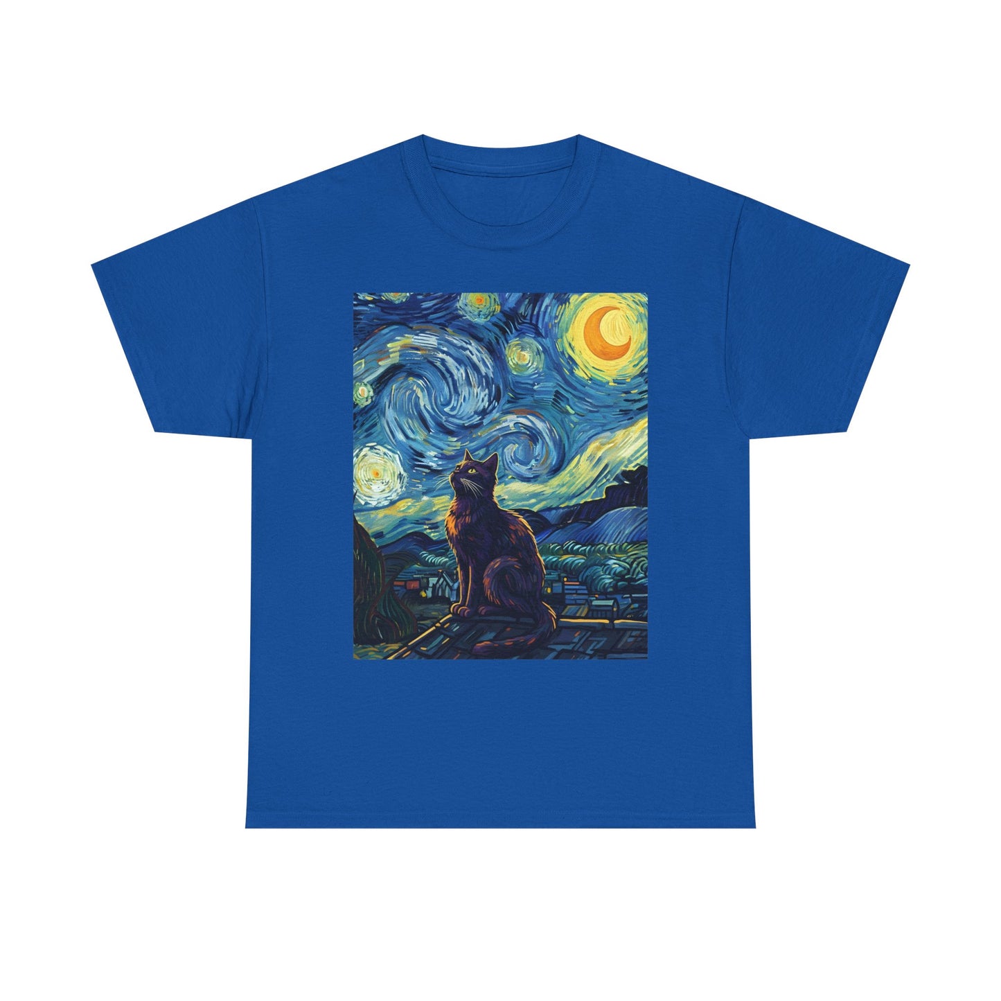 Starry Night Cat , Art , Gift For Cat Lovers, , Unique , Cozy , Perfect For All Occasions Graphic Tee | Trendy Streetwear T-Shirt | Unise...