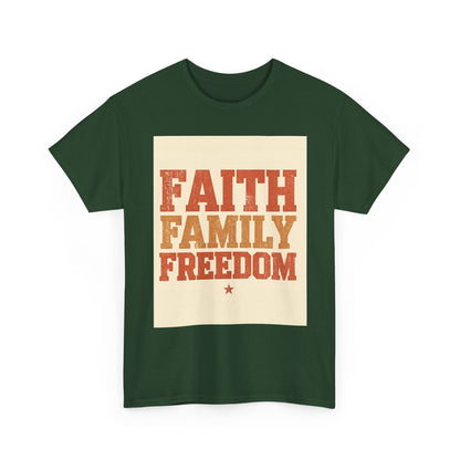 Heavy Faith Family Freedom Graphic , Inspirational , Family Gathering , Casual Wear, Gift For Loved Ones Graphic Tee | Trendy Streetwear ...