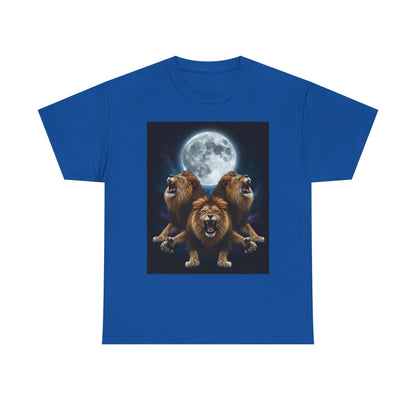 Moonlit Lion Trio , Graphic , Animal Lover Gift, Casual Wear, Birthday Present, Unique Graphic Tee | Trendy Streetwear T-Shirt | Unisex C...