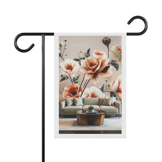 Floral Garden Banner Flag - Peach Rose Home & Garden Decor