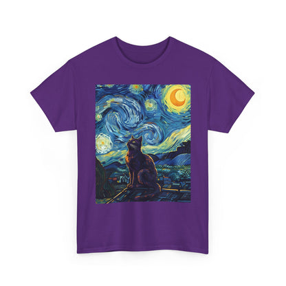 Starry Night Cat , Art , Gift For Cat Lovers, , Unique , Cozy , Perfect For All Occasions Graphic Tee | Trendy Streetwear T-Shirt | Unise...