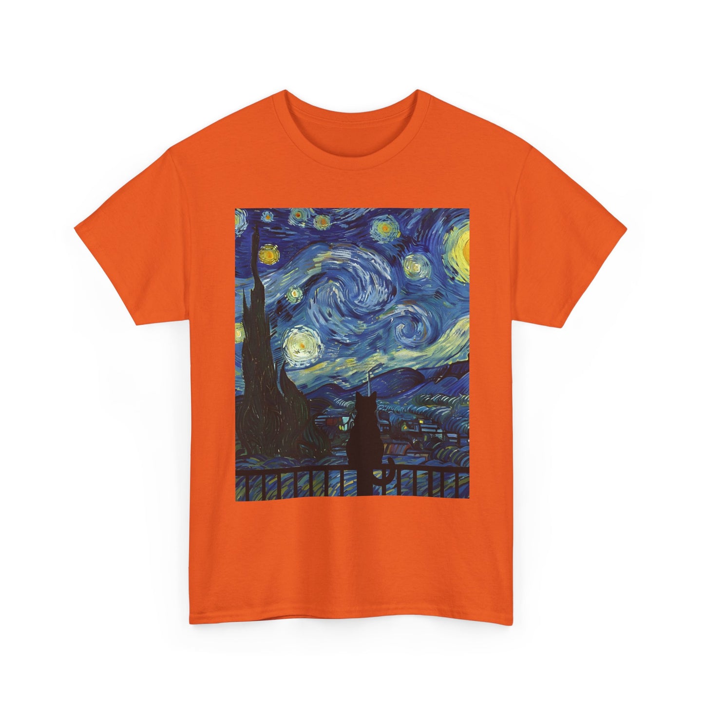 Starry Night Heavy , Artistic , Vintage Art , Casual , Gift For Art Lovers Graphic Tee | Trendy Streetwear T-Shirt | Unisex Cotton Comfort