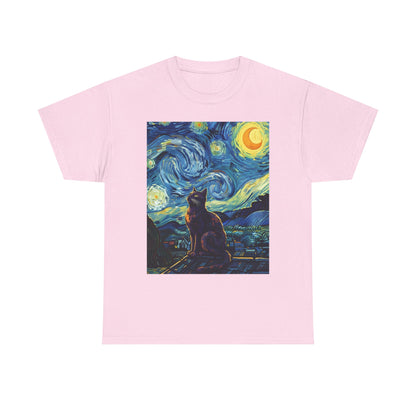 Starry Night Cat , Art , Gift For Cat Lovers, , Unique , Cozy , Perfect For All Occasions Graphic Tee | Trendy Streetwear T-Shirt | Unise...