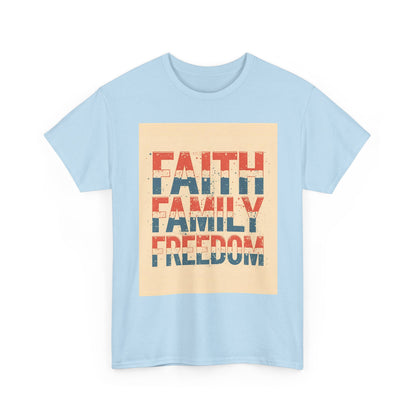 Heavy Faith, Family, Freedom , Patriotic , Gift For Families, Everyday Wear, Summer Style Graphic Tee | Trendy Streetwear T-Shirt | Unise...