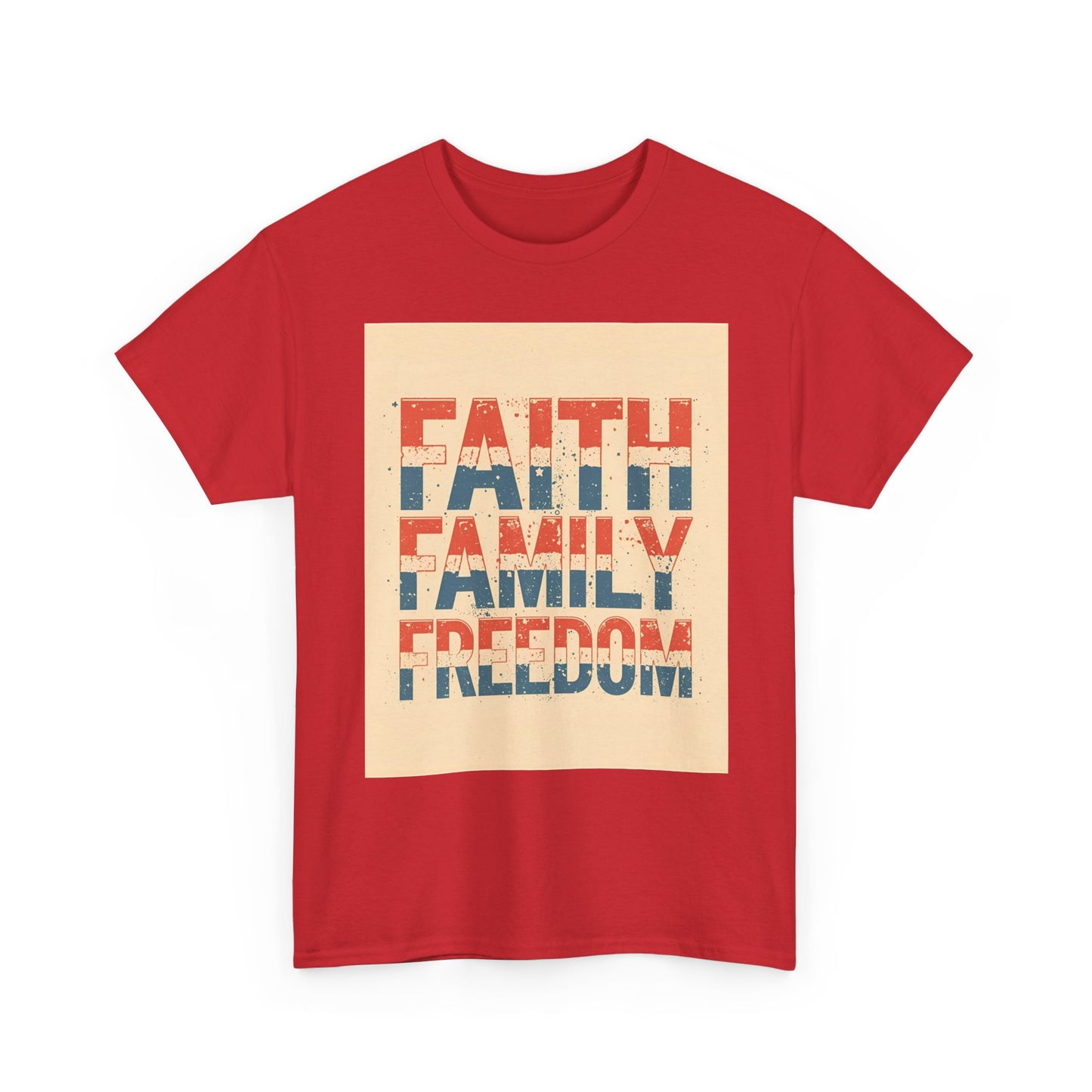 Heavy Faith, Family, Freedom , Patriotic , Gift For Families, Everyday Wear, Summer Style Graphic Tee | Trendy Streetwear T-Shirt | Unise...