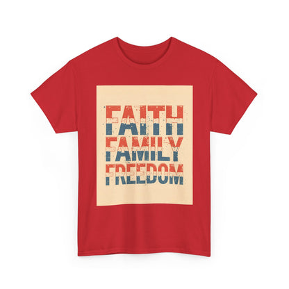 Heavy Faith, Family, Freedom , Patriotic , Gift For Families, Everyday Wear, Summer Style Graphic Tee | Trendy Streetwear T-Shirt | Unise...