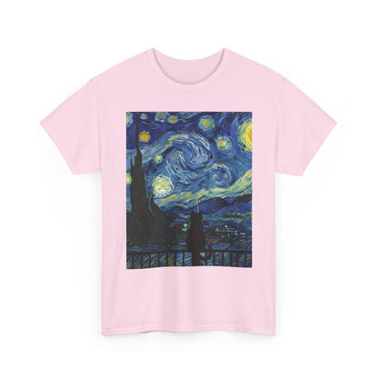Starry Night Heavy , Artistic , Vintage Art , Casual , Gift For Art Lovers Graphic Tee | Trendy Streetwear T-Shirt | Unisex Cotton Comfort