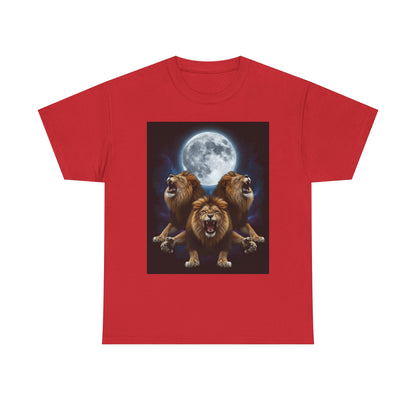 Moonlit Lion Trio , Graphic , Animal Lover Gift, Casual Wear, Birthday Present, Unique Graphic Tee | Trendy Streetwear T-Shirt | Unisex C...
