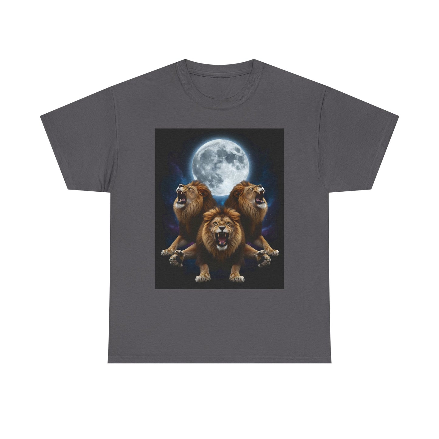 Moonlit Lion Trio , Graphic , Animal Lover Gift, Casual Wear, Birthday Present, Unique Graphic Tee | Trendy Streetwear T-Shirt | Unisex C...