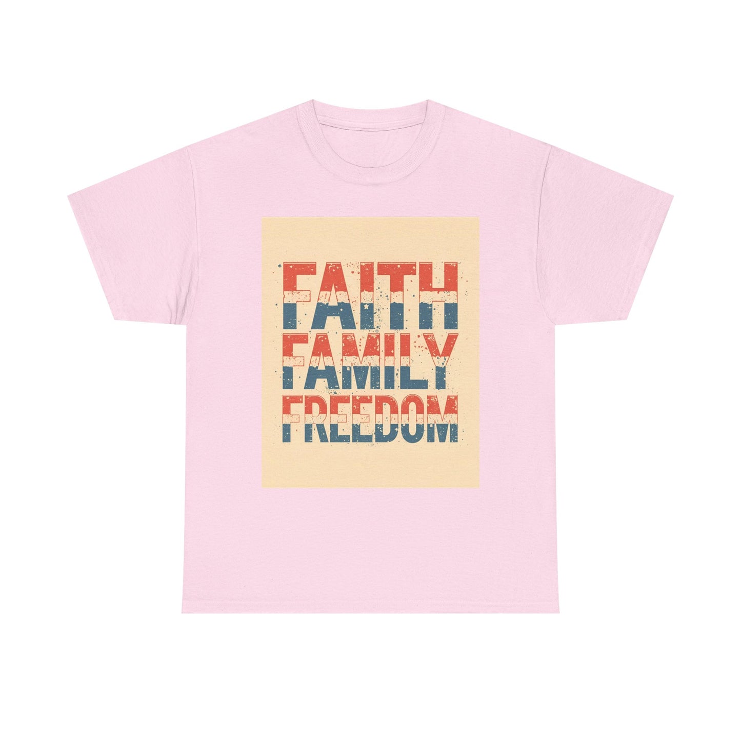 Heavy Faith, Family, Freedom , Patriotic , Gift For Families, Everyday Wear, Summer Style Graphic Tee | Trendy Streetwear T-Shirt | Unise...