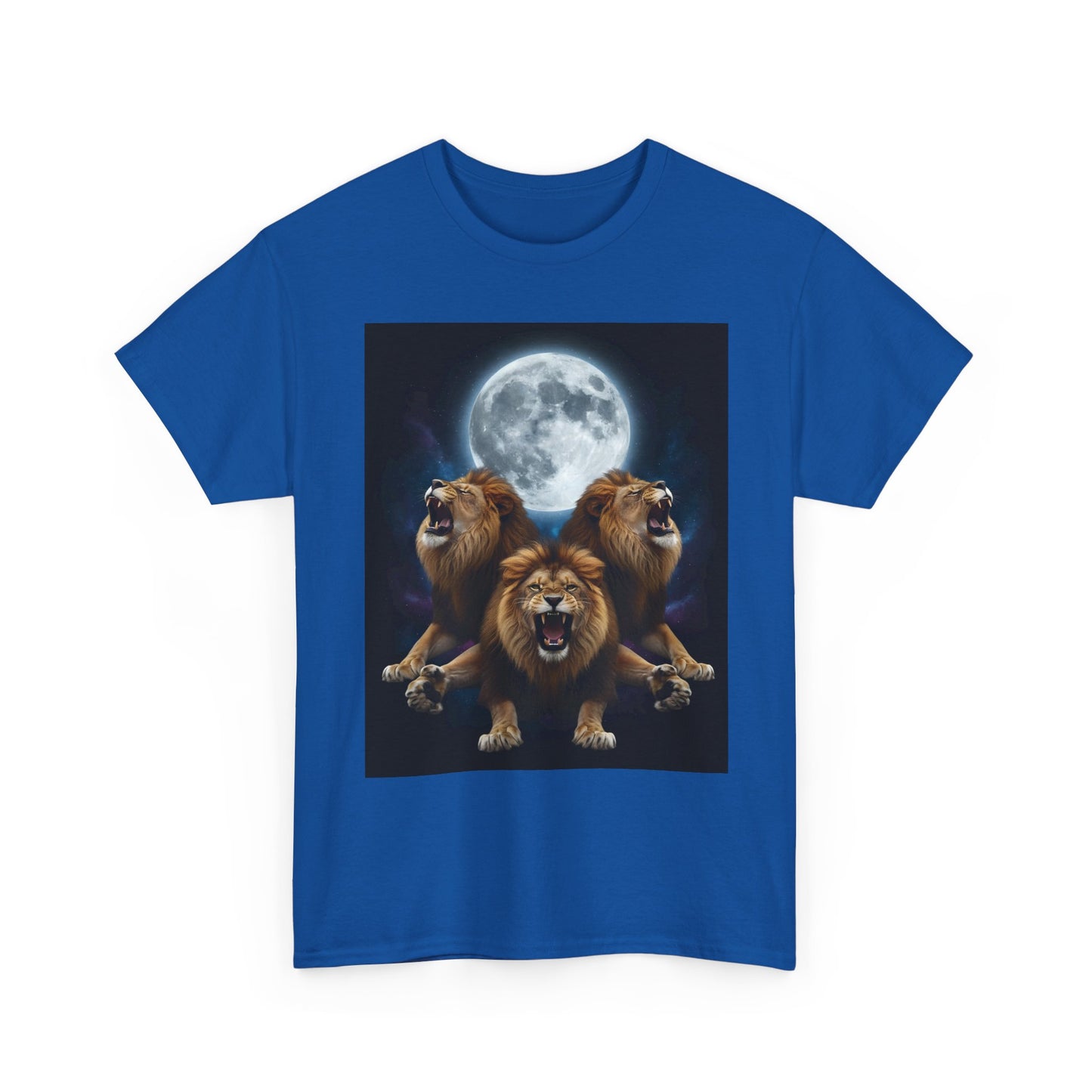 Moonlit Lion Trio , Graphic , Animal Lover Gift, Casual Wear, Birthday Present, Unique Graphic Tee | Trendy Streetwear T-Shirt | Unisex C...