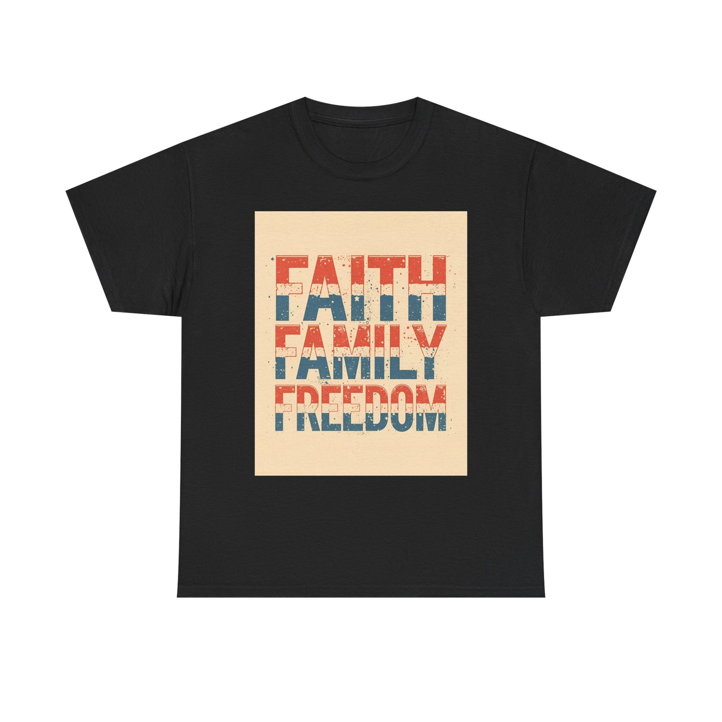 Heavy Faith, Family, Freedom , Patriotic , Gift For Families, Everyday Wear, Summer Style Graphic Tee | Trendy Streetwear T-Shirt | Unise...