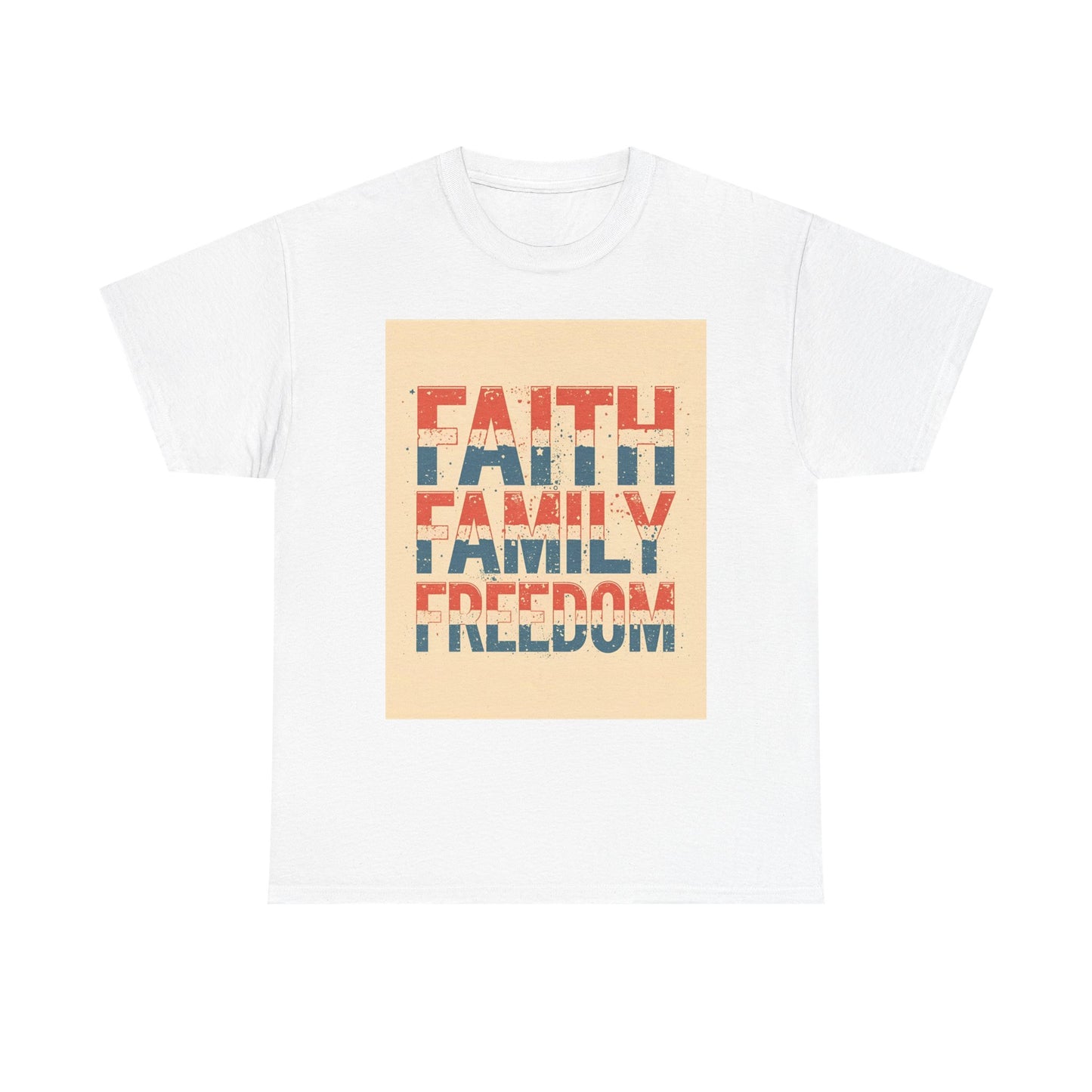 Heavy Faith, Family, Freedom , Patriotic , Gift For Families, Everyday Wear, Summer Style Graphic Tee | Trendy Streetwear T-Shirt | Unise...