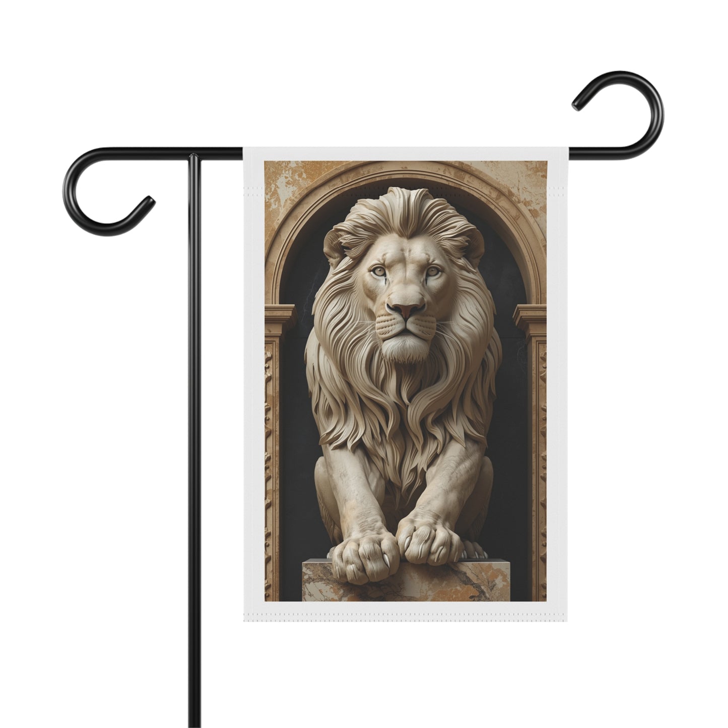 Lion Statue Garden Flag - Regal Outdoor House Banner