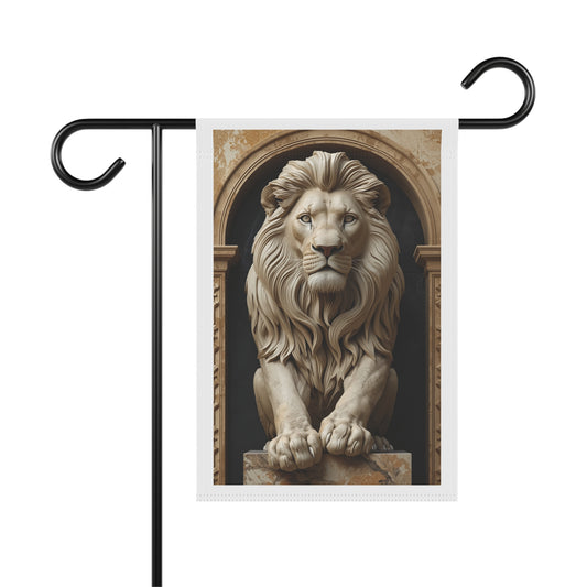 Lion Statue Garden Flag - Regal Outdoor House Banner