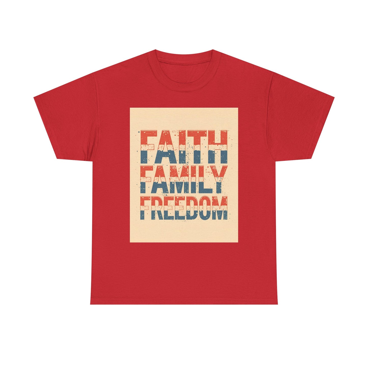 Heavy Faith, Family, Freedom , Patriotic , Gift For Families, Everyday Wear, Summer Style Graphic Tee | Trendy Streetwear T-Shirt | Unise...