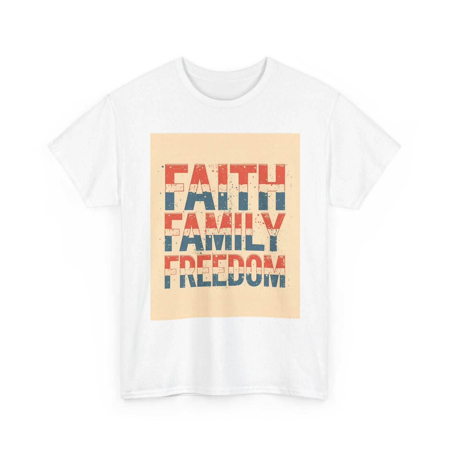 Heavy Faith, Family, Freedom , Patriotic , Gift For Families, Everyday Wear, Summer Style Graphic Tee | Trendy Streetwear T-Shirt | Unise...