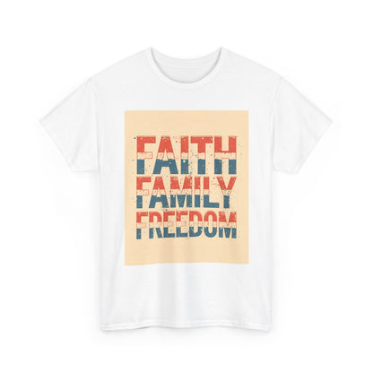 Heavy Faith, Family, Freedom , Patriotic , Gift For Families, Everyday Wear, Summer Style Graphic Tee | Trendy Streetwear T-Shirt | Unise...