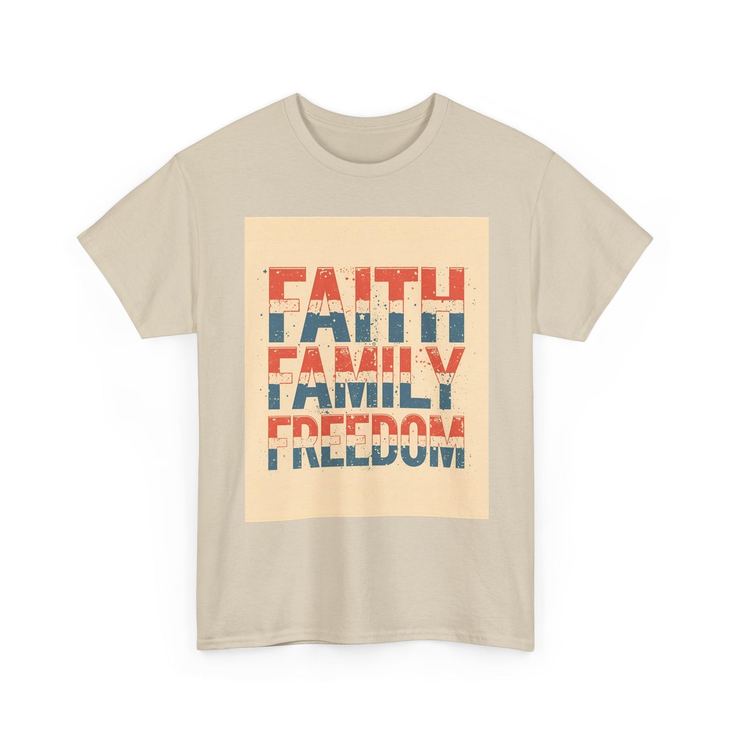 Heavy Faith, Family, Freedom , Patriotic , Gift For Families, Everyday Wear, Summer Style Graphic Tee | Trendy Streetwear T-Shirt | Unise...