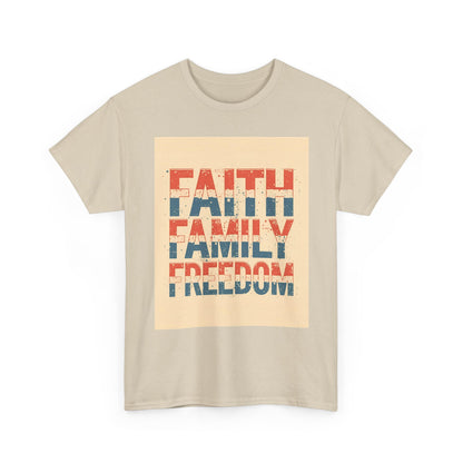 Heavy Faith, Family, Freedom , Patriotic , Gift For Families, Everyday Wear, Summer Style Graphic Tee | Trendy Streetwear T-Shirt | Unise...