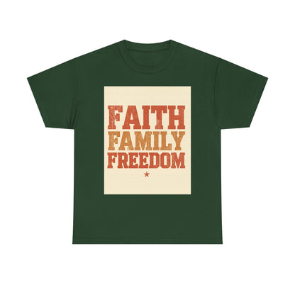 Heavy Faith Family Freedom Graphic , Inspirational , Family Gathering , Casual Wear, Gift For Loved Ones Graphic Tee | Trendy Streetwear ...