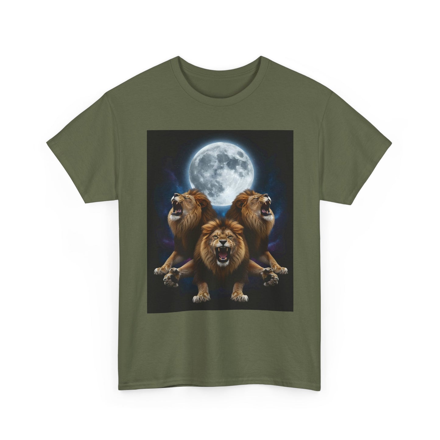 Moonlit Lion Trio , Graphic , Animal Lover Gift, Casual Wear, Birthday Present, Unique Graphic Tee | Trendy Streetwear T-Shirt | Unisex C...