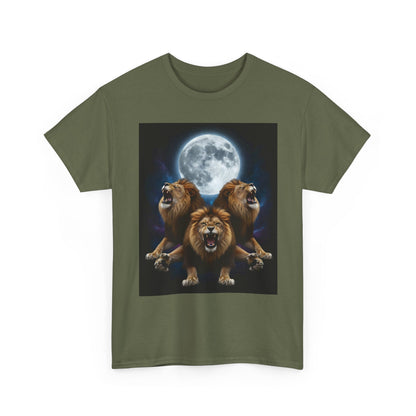Moonlit Lion Trio , Graphic , Animal Lover Gift, Casual Wear, Birthday Present, Unique Graphic Tee | Trendy Streetwear T-Shirt | Unisex C...