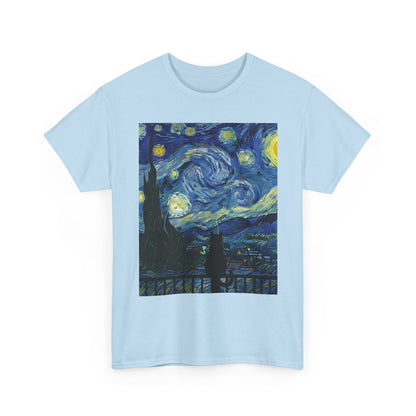 Starry Night Heavy , Artistic , Vintage Art , Casual , Gift For Art Lovers Graphic Tee | Trendy Streetwear T-Shirt | Unisex Cotton Comfort