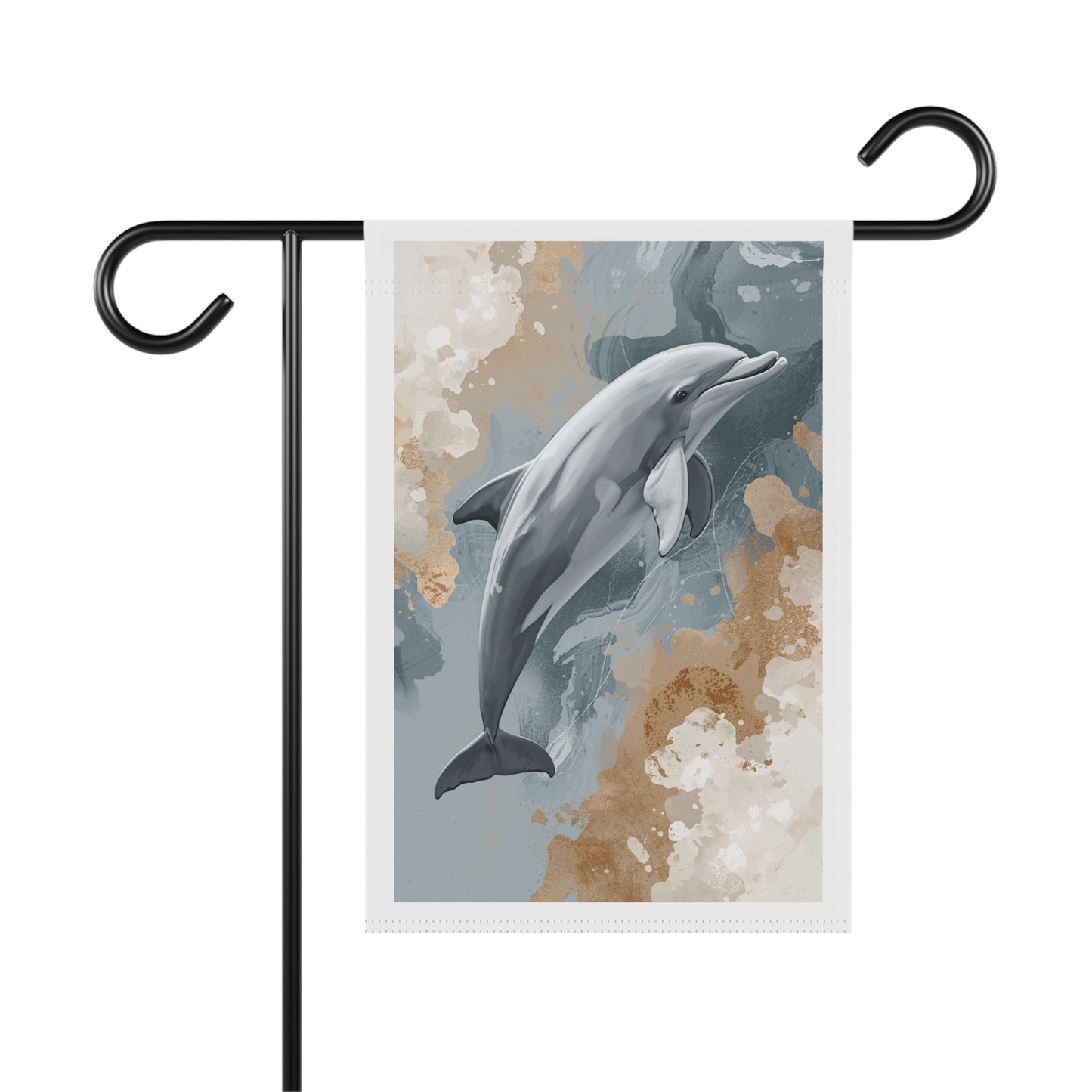 Dolphin Garden Flag — Coastal Dolphin House Banner for Yard & Patio