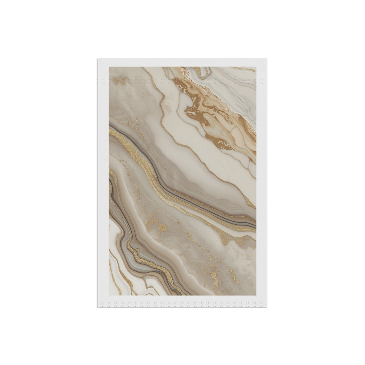 Marble Swirl Garden Flag — Neutral Gold & Beige House Banner