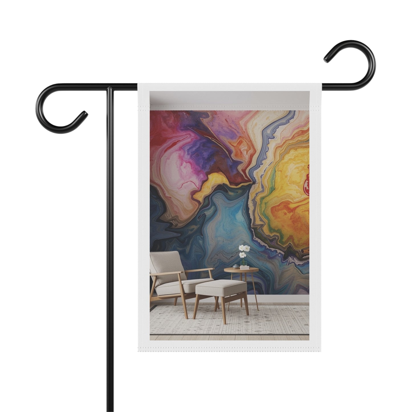Abstract Colorful Marble Garden Flag — Vibrant Home & Garden Banner