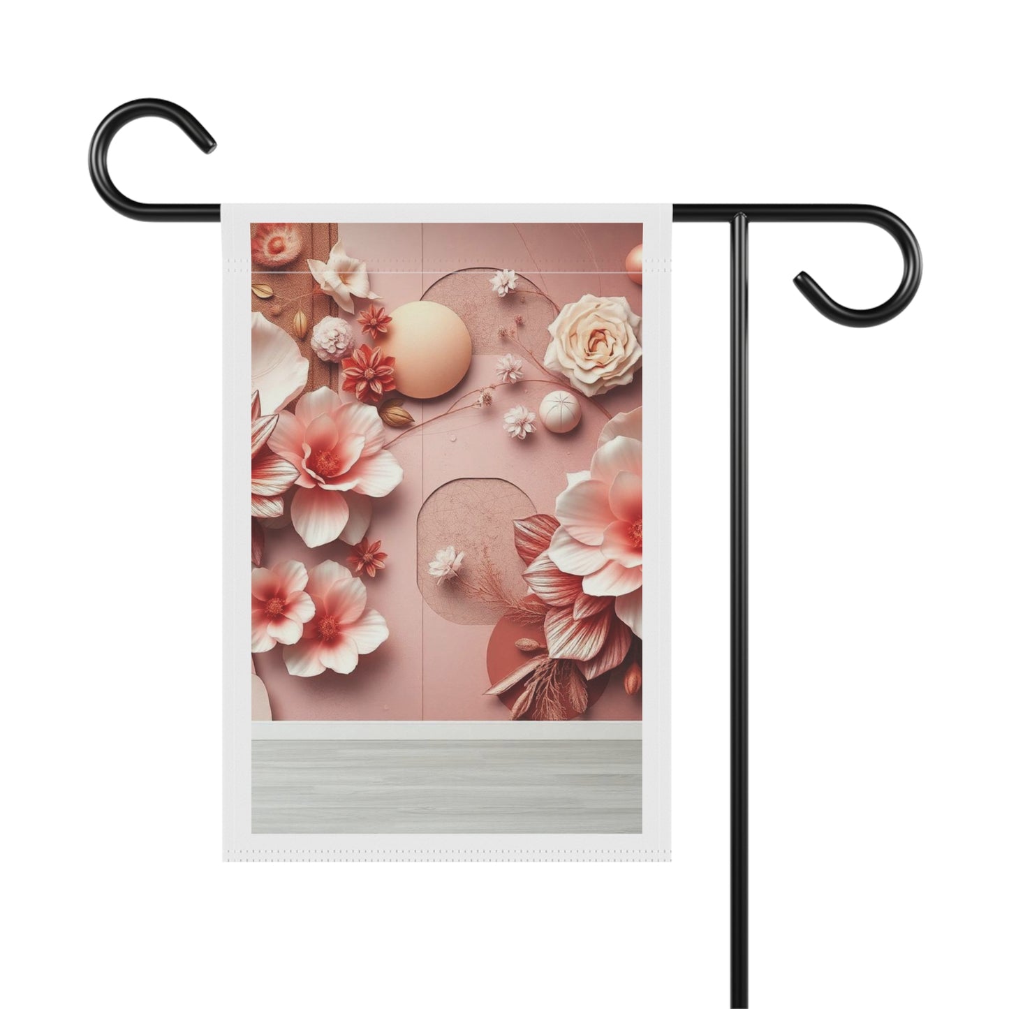 Blush Floral Garden Flag — Decorative House & Yard Banner
