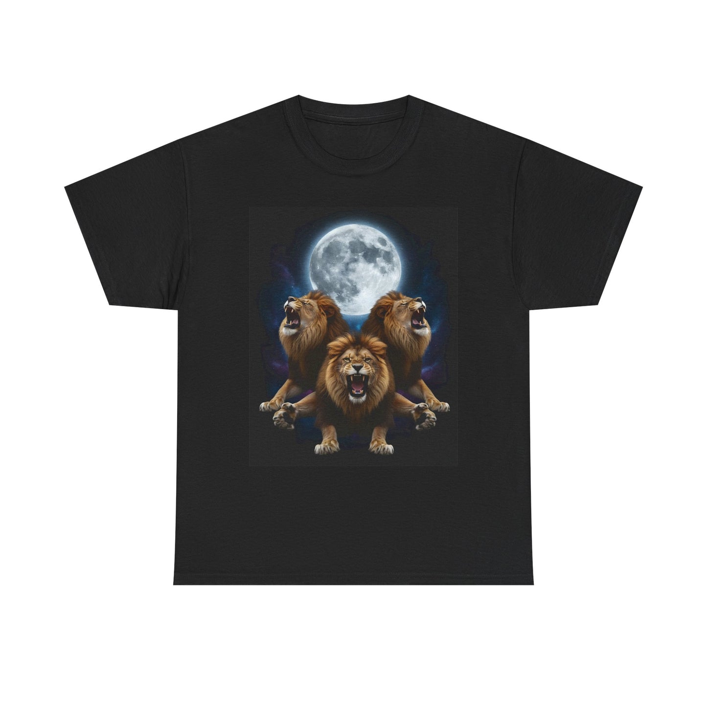 Moonlit Lion Trio , Graphic , Animal Lover Gift, Casual Wear, Birthday Present, Unique Graphic Tee | Trendy Streetwear T-Shirt | Unisex C...