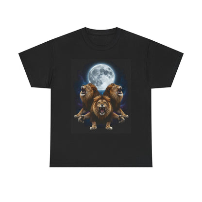 Moonlit Lion Trio , Graphic , Animal Lover Gift, Casual Wear, Birthday Present, Unique Graphic Tee | Trendy Streetwear T-Shirt | Unisex C...