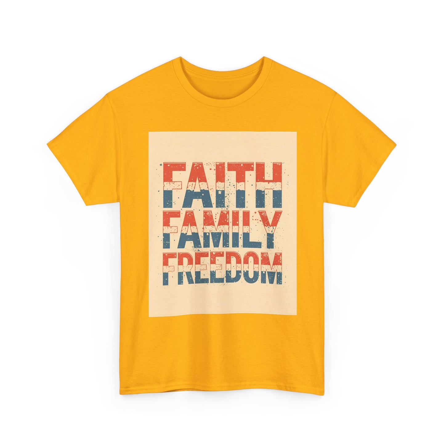 Heavy Faith, Family, Freedom , Patriotic , Gift For Families, Everyday Wear, Summer Style Graphic Tee | Trendy Streetwear T-Shirt | Unise...