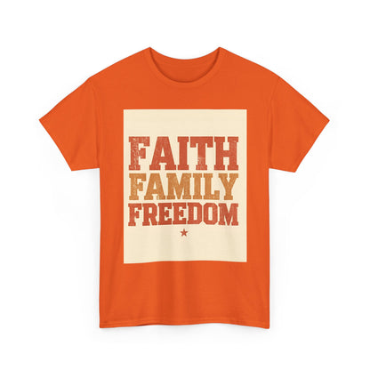 Heavy Faith Family Freedom Graphic , Inspirational , Family Gathering , Casual Wear, Gift For Loved Ones Graphic Tee | Trendy Streetwear ...