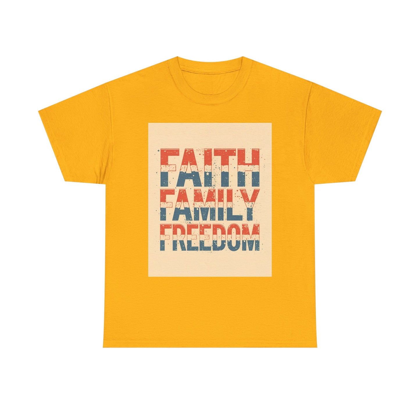 Heavy Faith, Family, Freedom , Patriotic , Gift For Families, Everyday Wear, Summer Style Graphic Tee | Trendy Streetwear T-Shirt | Unise...