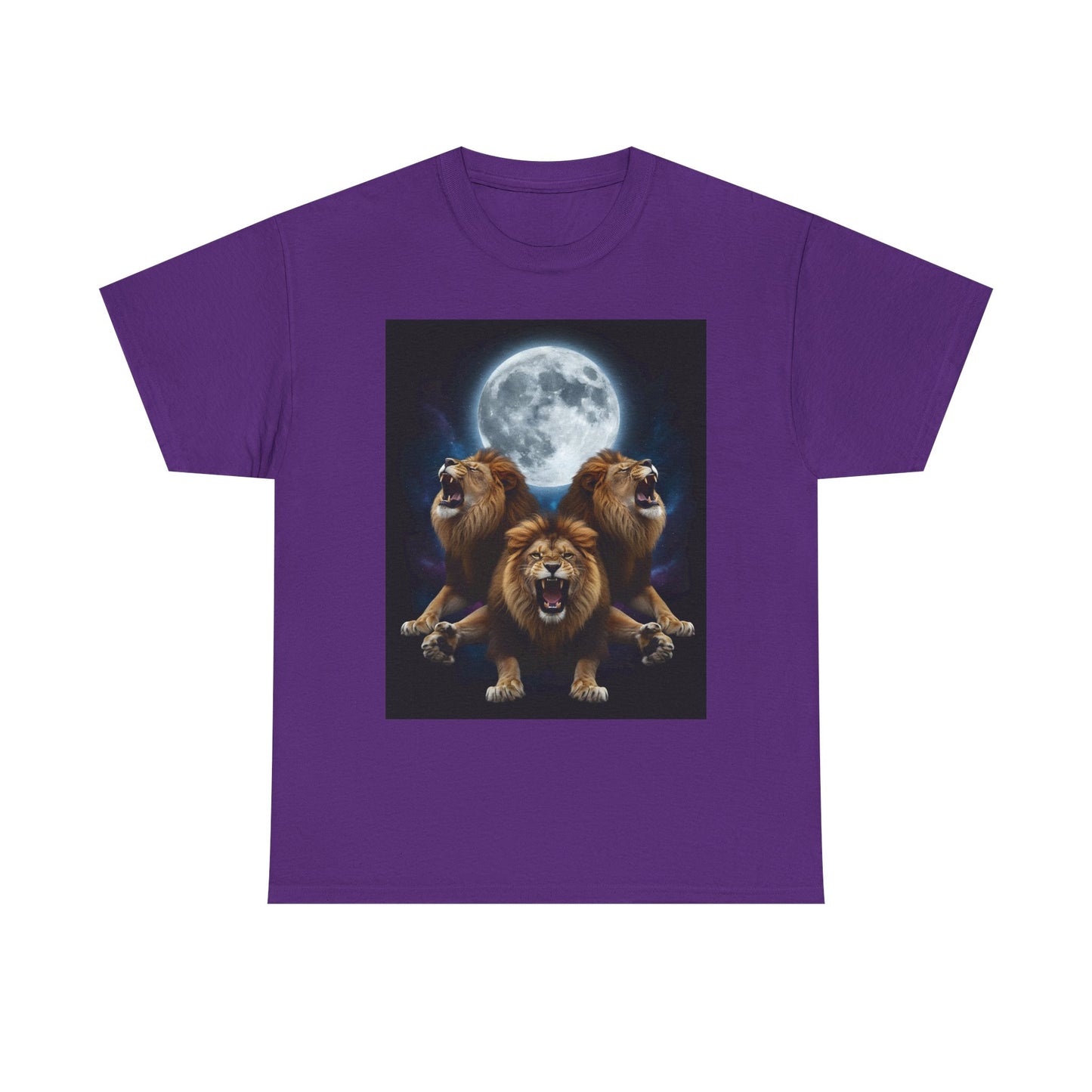 Moonlit Lion Trio , Graphic , Animal Lover Gift, Casual Wear, Birthday Present, Unique Graphic Tee | Trendy Streetwear T-Shirt | Unisex C...