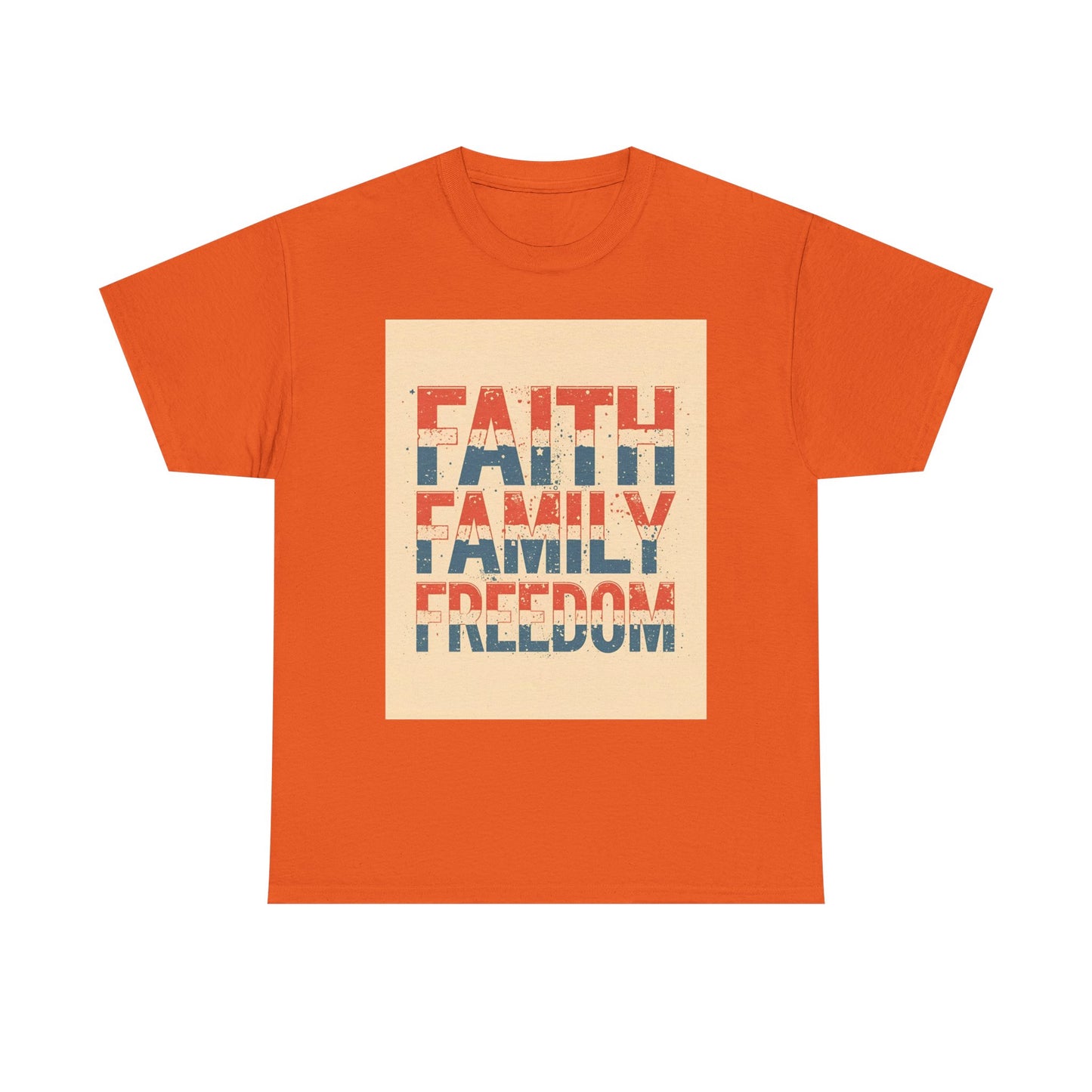 Heavy Faith, Family, Freedom , Patriotic , Gift For Families, Everyday Wear, Summer Style Graphic Tee | Trendy Streetwear T-Shirt | Unise...