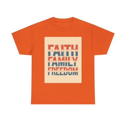 Heavy Faith, Family, Freedom , Patriotic , Gift For Families, Everyday Wear, Summer Style Graphic Tee | Trendy Streetwear T-Shirt | Unise...
