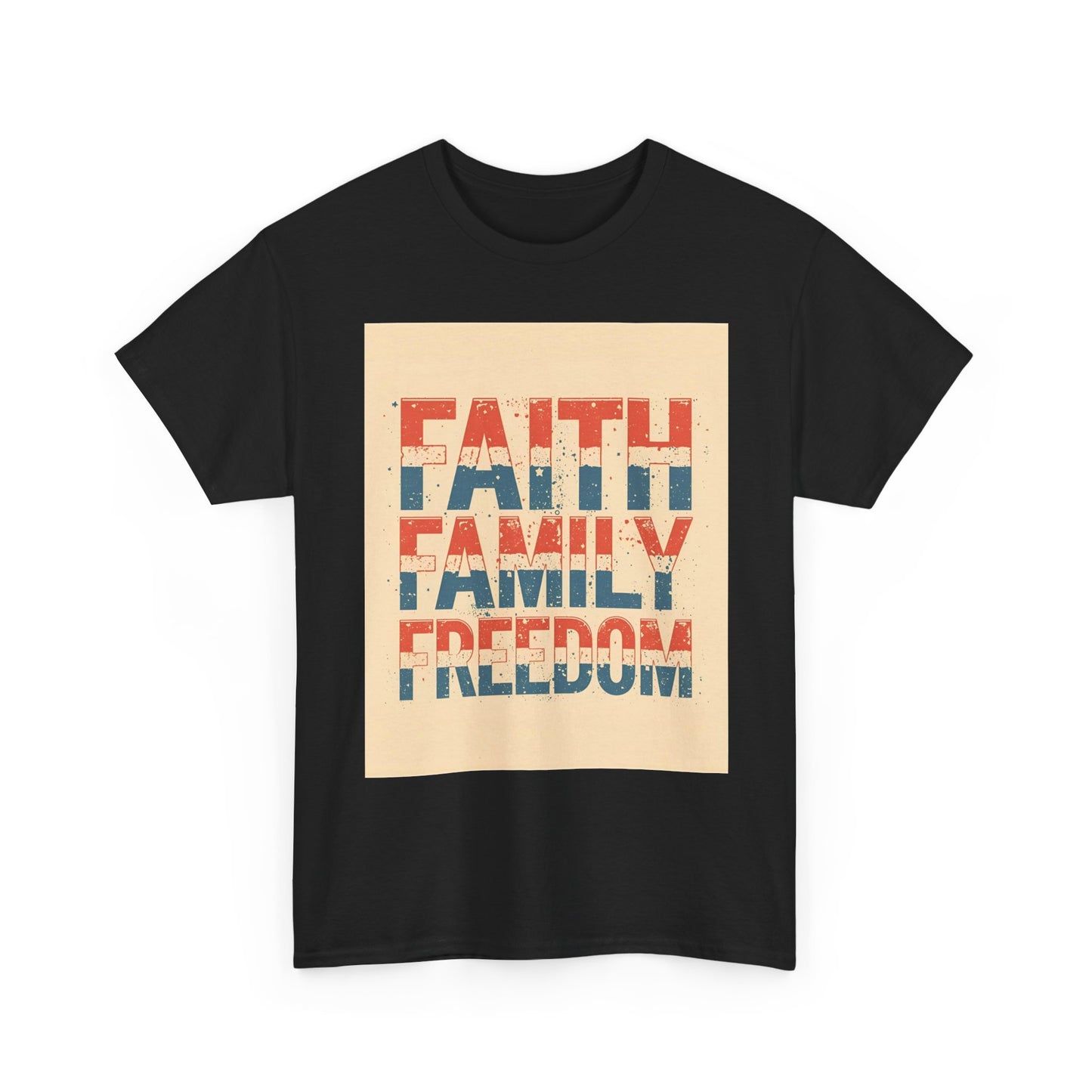 Heavy Faith, Family, Freedom , Patriotic , Gift For Families, Everyday Wear, Summer Style Graphic Tee | Trendy Streetwear T-Shirt | Unise...
