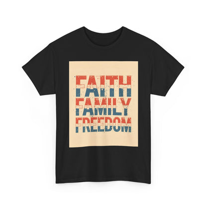 Heavy Faith, Family, Freedom , Patriotic , Gift For Families, Everyday Wear, Summer Style Graphic Tee | Trendy Streetwear T-Shirt | Unise...