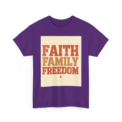 Heavy Faith Family Freedom Graphic , Inspirational , Family Gathering , Casual Wear, Gift For Loved Ones Graphic Tee | Trendy Streetwear ...