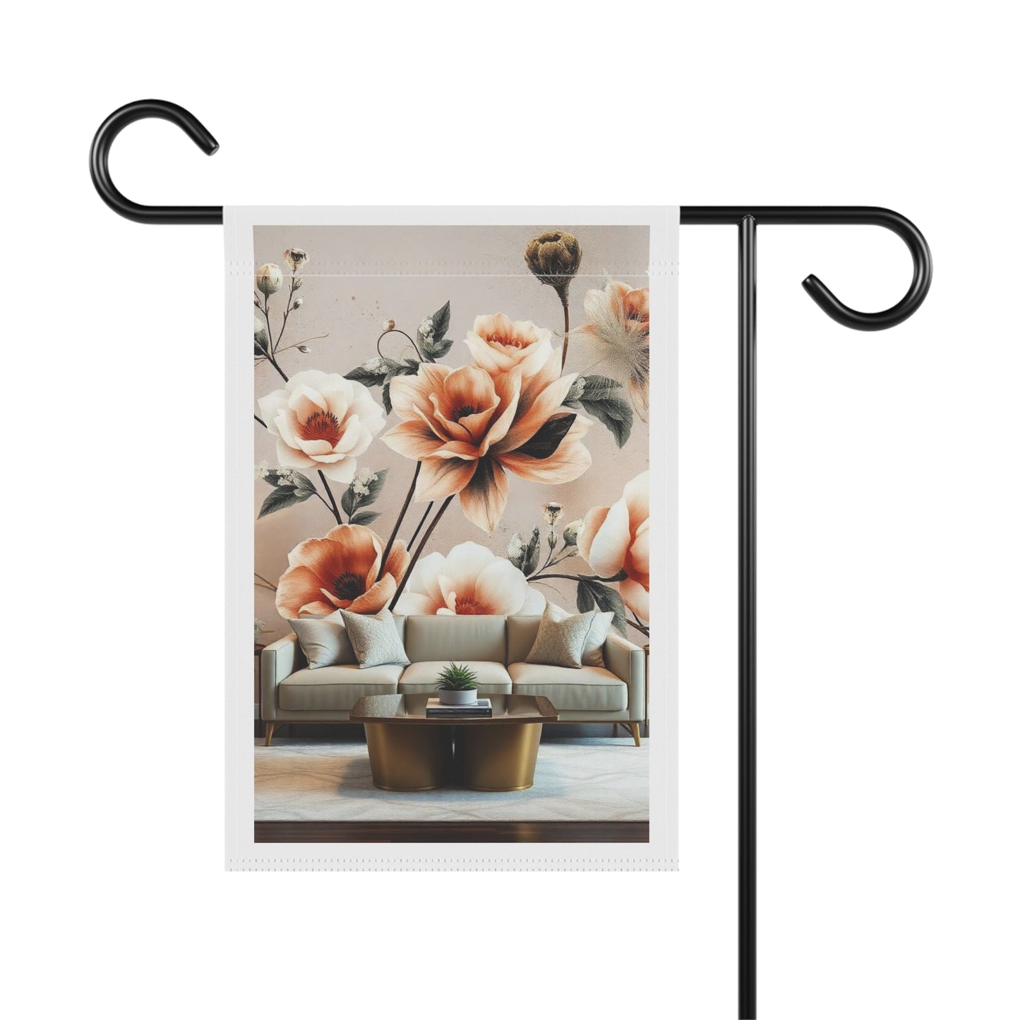 Floral Garden Banner Flag - Peach Rose Home & Garden Decor