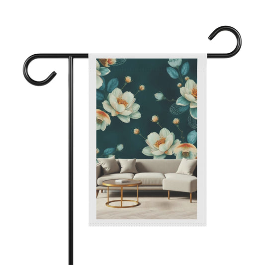 Floral Garden Banner — Teal Magnolia Outdoor/Indoor Decorative Flag