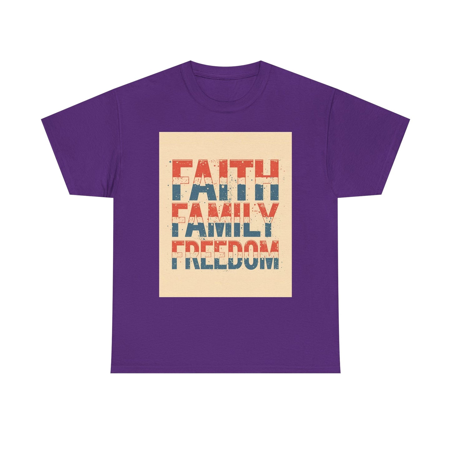 Heavy Faith, Family, Freedom , Patriotic , Gift For Families, Everyday Wear, Summer Style Graphic Tee | Trendy Streetwear T-Shirt | Unise...