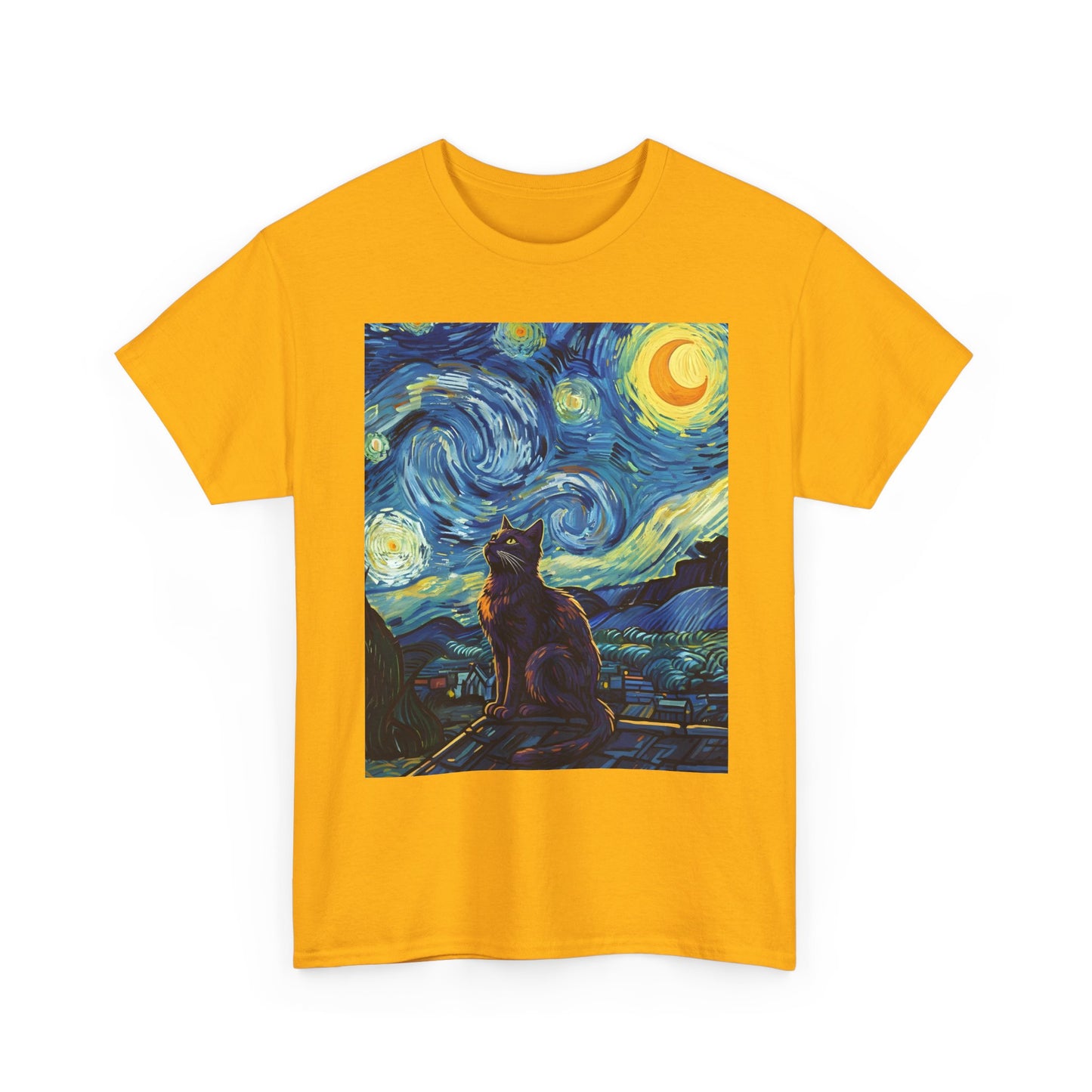 Starry Night Cat , Art , Gift For Cat Lovers, , Unique , Cozy , Perfect For All Occasions Graphic Tee | Trendy Streetwear T-Shirt | Unise...
